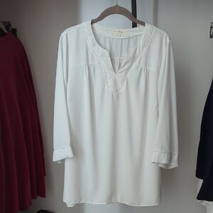 Maison Jules Sheer Tunic Blouse Size XL